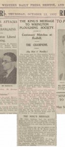 ogborne ploughmen western daily press 13 Oct 1932