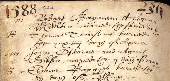 Thornbury Parish Register 1588